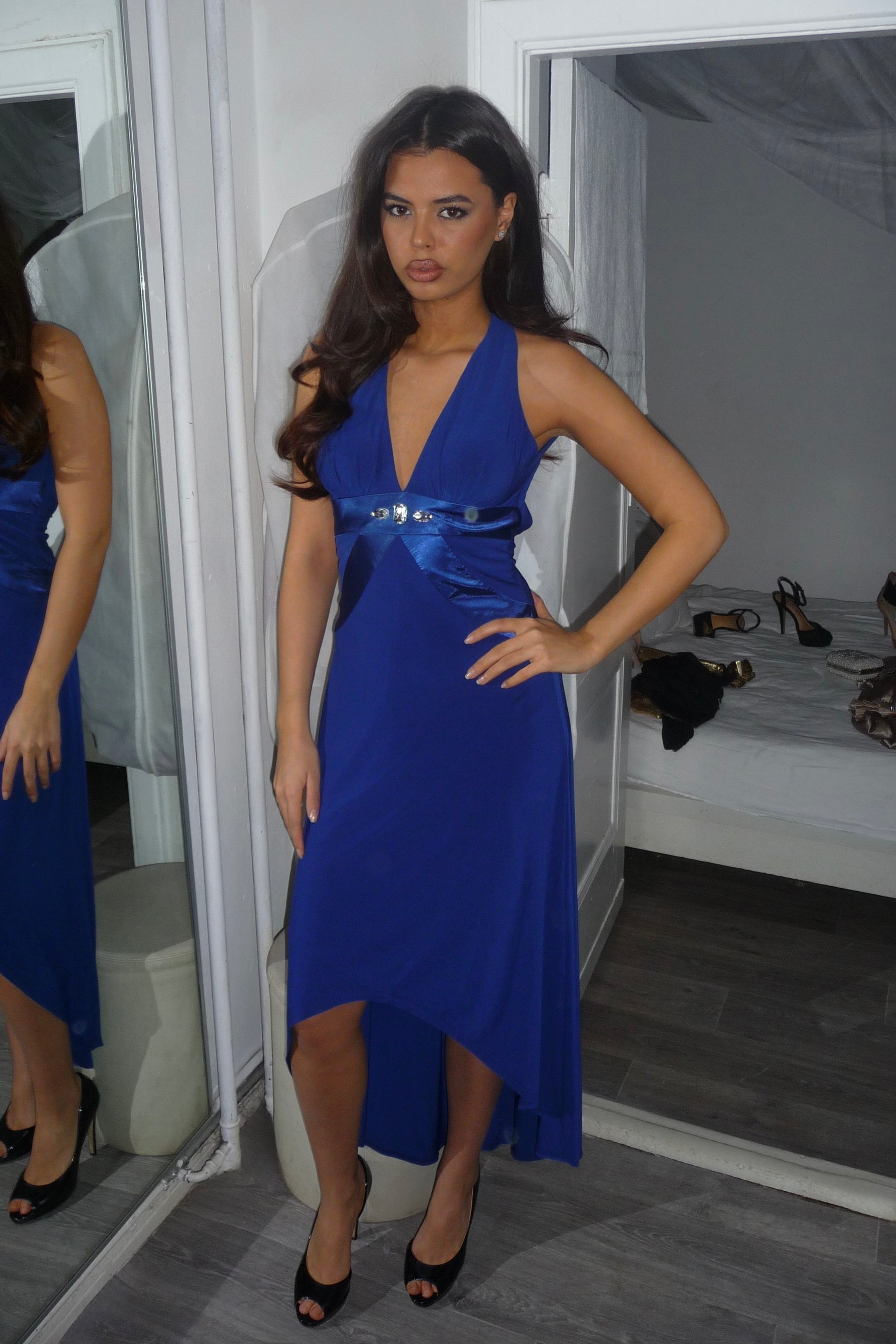 Elegantes Midikleid Königsblau