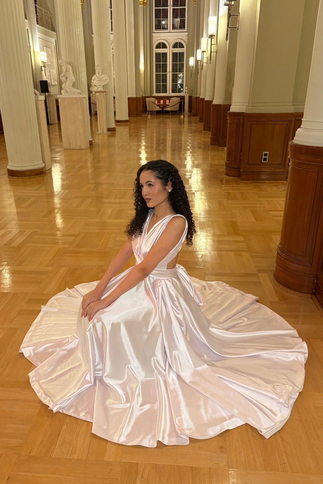 Elegant Wrap Dress in Pearl