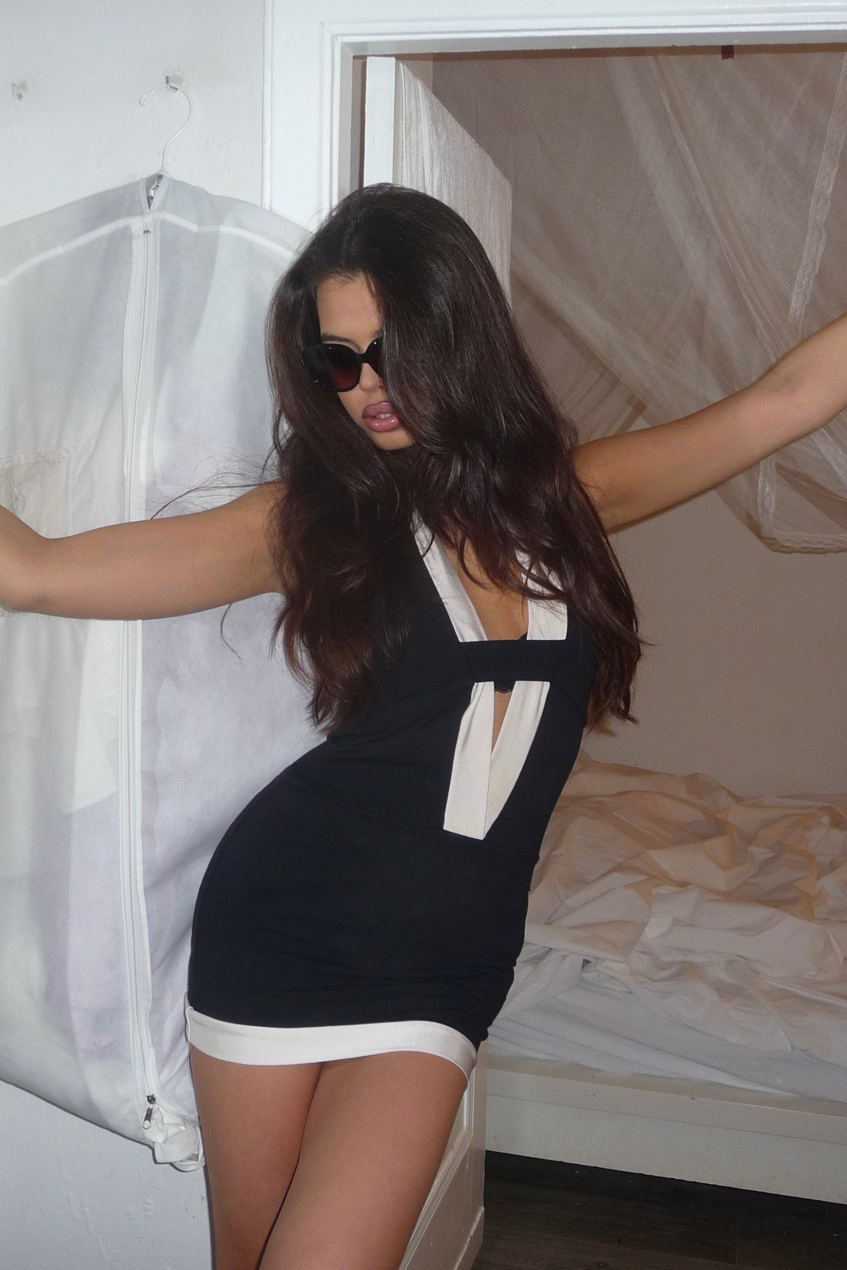 White Mini Dress with Stretch Fabric